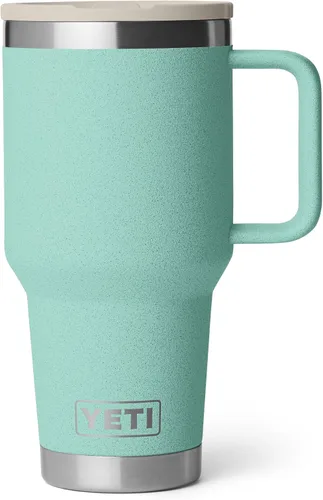 Vista 10 de YETI Rambler - Taza de viaje de 30 oz con tapa con pajita abatible - Acero inoxidable, aislada al vacío, a prueba de fugas, compatible con Negro