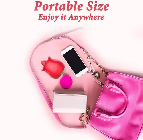 Vista 7 de Vibrador de juguete rosa para mujer, mini estimulador de clítoris para lamer la lengua con 9 placeres vibradores para estimulación del clítoris