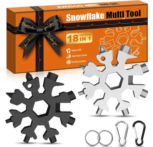 Vista 8 de Regalos navideños para hombres, multiherramienta de copo de nieve 18 en 1, regalos de elefante blanco para adultos, regalo de Navidad para hombres