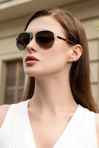 Vista 32 de CARFIA Gafas de sol polarizadas para mujer, protección UV, brazos de acetato, marco de metal, sombras para mujer, CA3216
