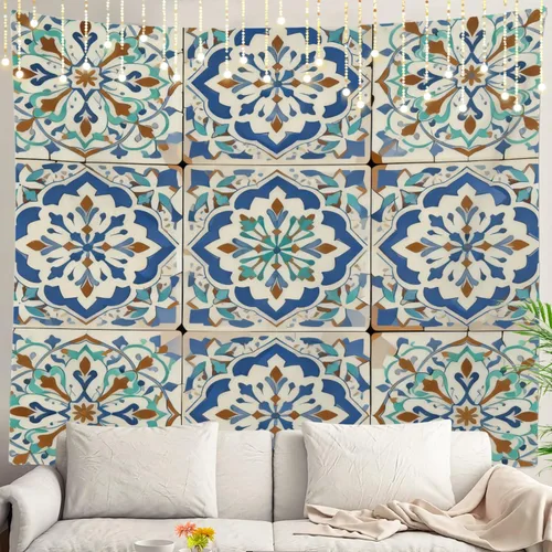 Vista 81 de Shrahala Circles Tapestry, Abstract Art With Various Circles Wall Hanging Hd Print Polyester Backdrop For Dorm Room Bedroom 30 X 40 In