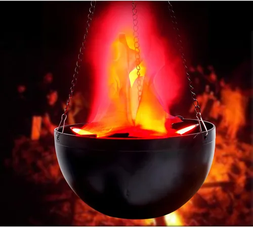 Vista 10 de ele ELEOPTION Luz LED electrónica de efecto simulado de llama de fuego falsa, sin calor base de soporte de llamas artificiales de Halloween, centro