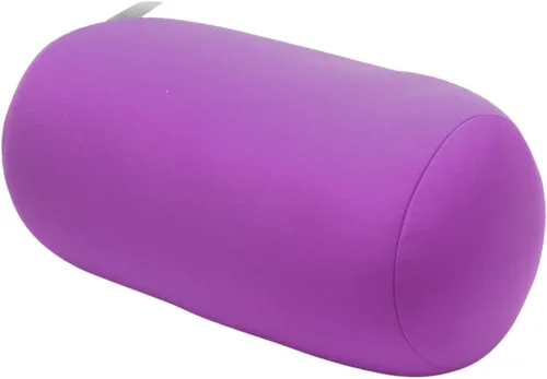 Vista 8 de Emivery Almohada ortopédica redonda de microcuentas para el cuello cilíndrico, almohada de espuma viscoelástica que reduce el dolor de espalda, Negro