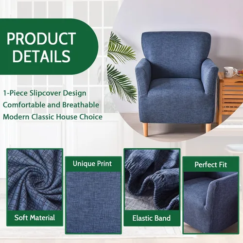 Vista 4 de Fundas estampadas para sillón de banquete fundas suaves para sillón de 1 pieza, fundas elásticas para silla de sala de estar, funda antideslizante