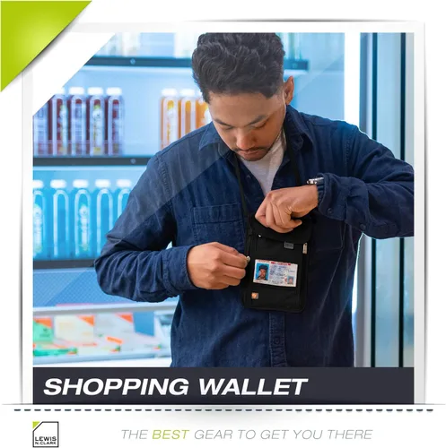 Vista 6 de Lewis N. Clark cartera de bloqueo RFID para Cuello), 1267BLK