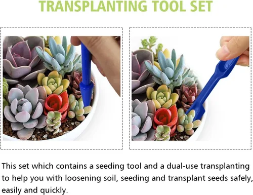 Vista 3 de 14 unidades de herramientas para plantas suculentas, herramientas de mano para mini jardín Pathonor, herramientas miniatura para Jardín de hadas