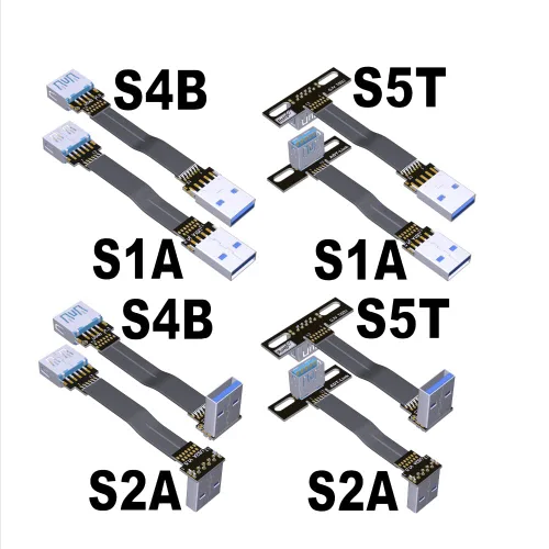 Vista 3 de ADT-Link - Cable de extensión USB 3.0 tipo A macho a USB A hembra, 90 FPV, delgado, plano, suave, flexible, FPC (3.9 in, S2A-S4B)