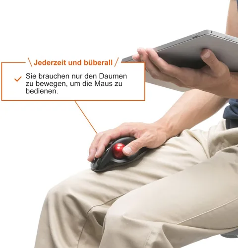 Vista 7 de SANWA Ratón ergonómico con cable, ratón de bola rodante programable, desplazamiento inclinable, 400/800/1200/1600 DPI, trackball de computadora