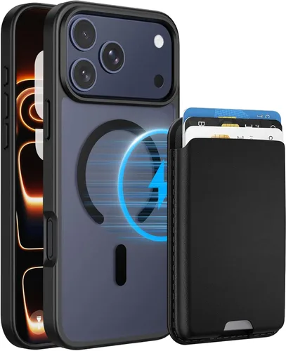 Vista 53 de Funda magnética para iPhone 12 Pro Max, cartera magnética desmontable con soporte para tarjetas, [compatible con MagSafe] grado militar, a prueba