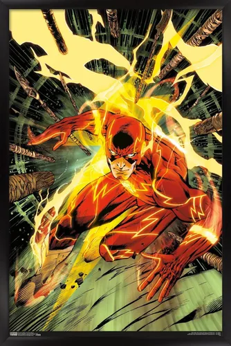 Vista 8 de Trends International DC Comics - Póster de pared de The Flash - Spears, 14.725 x 22.375 pulgadas, versión enmarcada de madera de granero