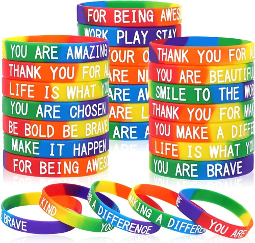 Vista 18 de JUNEBRUSHS 42 piezas de accesorios de concientización sobre el cáncer de mama, pulseras de silicona Esperanza Fe Fuerza Coraje, pulseras accesorios