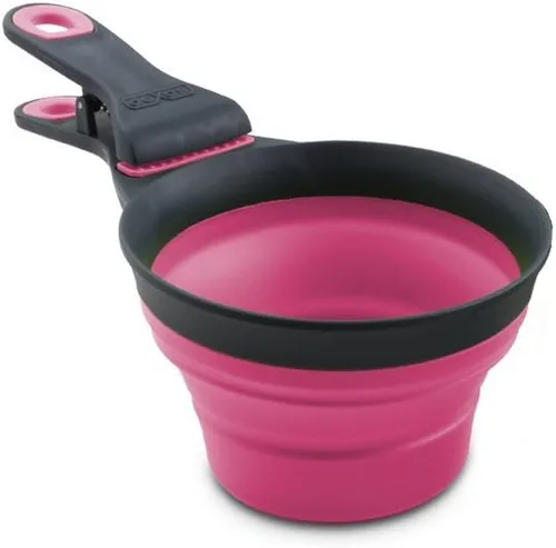 Vista 17 de Dexas Popware - Klip Scoop plegable para mascotas, diseño 3 en 1, conveniente taza medidora, recogedor de alimentos y clip para bolsa, cuchara