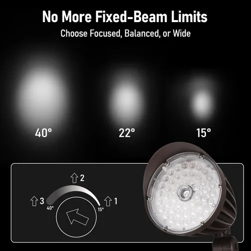 Vista 9 de LEONLITE - Luz de inundación LED de 5 CCT, 20 W/30 W/40 W, haz NEMA, del atardecer al amanecer
