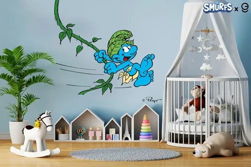 Vista 3 de Decoración de pared de los pitufos I The Smurfs I The Smurfs I I Baby Room I Baby Room I Nursery Decor for Girls & Boys I Varias opciones de tamaños