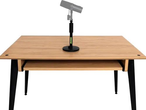 Vista 11 de Soporte de micrófono de escritorio Shure by Gator con base redonda y altura ajustable estándar, embrague giratorio y base de 15 cm; (SH-DESKTOP1)