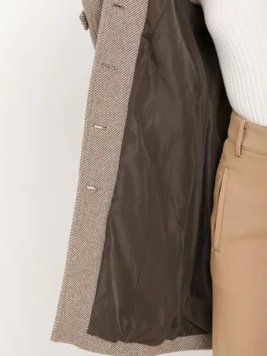 Vista 6 de Allegra K Abrigo largo de invierno con cuello Peter Pan para mujer