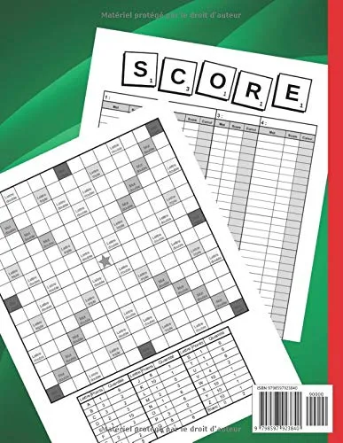 Vista 2 de Scrabble Carnet de score Carnet de score Scrabble grand format 130 feuilles de score + plateau (French Edition)