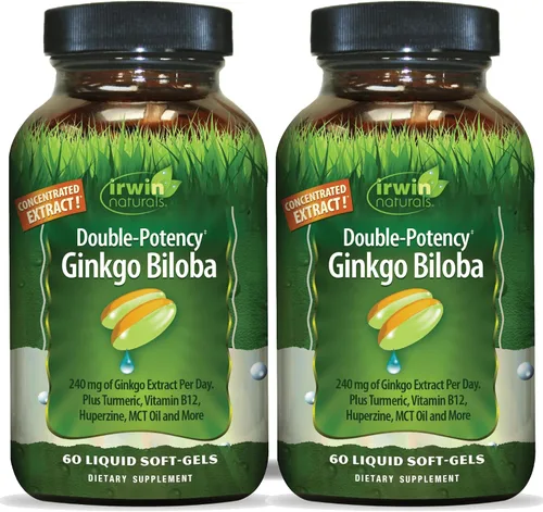 Vista 9 de Irwin Naturals Ginkgo Biloba de doble potencia extra fuerte 240mg Ginkgo Biloba Brain Circulation & Memory Support Plus MCT Oil & Vitamin B12