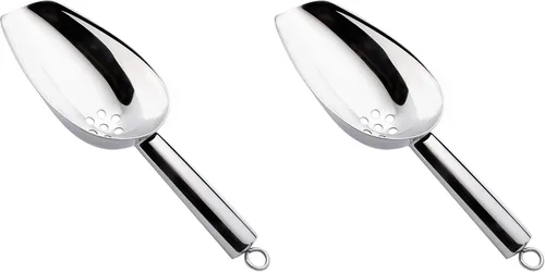 Vista 9 de JBscoop Cuchara de hielo con agujeros. Cuchara de hielo de acero inoxidable con orificios de drenaje para reducir la dilución no deseada. Resistente