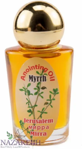 Vista 2 de Nazaret Mirra Mirra Unción Aceite Jerusalén Botella 0.3 fl oz Auténtico