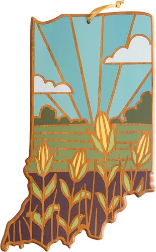 Vista 9 de Totally Bamboo Tabla de cortar con forma del estado de Alabama y plato para servir charcutería con ilustraciones de Summer Stokes, incluye cuerda