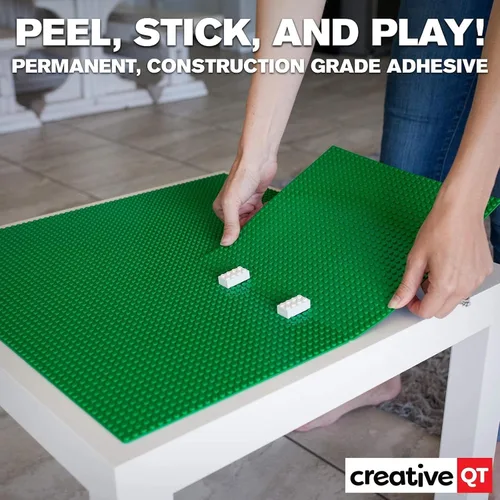Vista 4 de Creative QT - Placas base autoadhesivas para ladrillos de construcción, compatibles con todas las marcas principales, 10.0 x 10.0 pulgadas, Verde