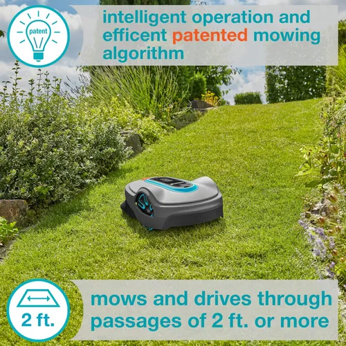 Vista 4 de GARDENA 15101-41 SILENO Life - Cortacésped robótico automático, con aplicación Bluetooth y cable delimitador, uno de los más silenciosos de su
