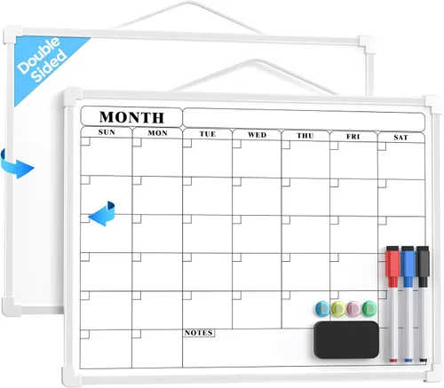 Vista 14 de MaxGear - Calendario mensual de borrado en seco para pared, 16 x 12 Negro