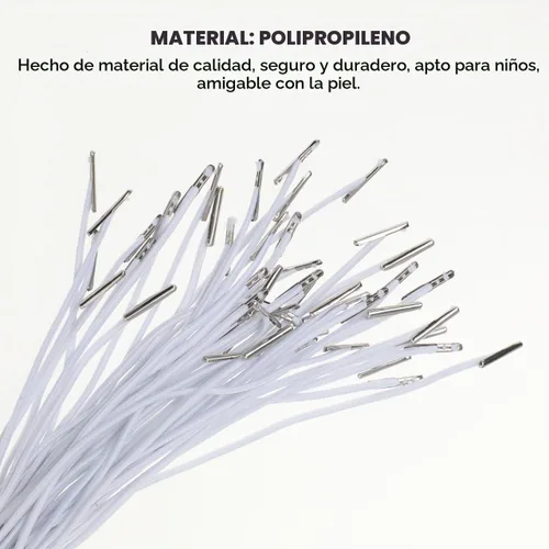Vista 8 de SUPVOX 50 cuerdas elásticas de púas redondas elásticas con púas de metal para manualidades, sombreros de fiesta, máscara, encuadernación de libros