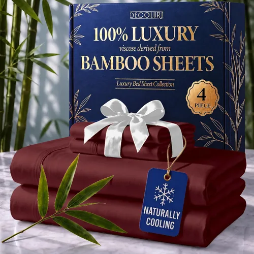 Vista 14 de DECOLURE Sábanas 100% Viscosa Derivada de Bambú Tamaño Individual - Sábanas de Lujo de 3 Piezas Naturalmente Refrescantes, Juego de Cama Ultra Suave