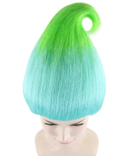 Vista 5 de Peluca unisex para adultos, color verde azulado, recta, para cosplay, pelo sintético de fibra suave, perfecta para tu próximo festival y fiesta