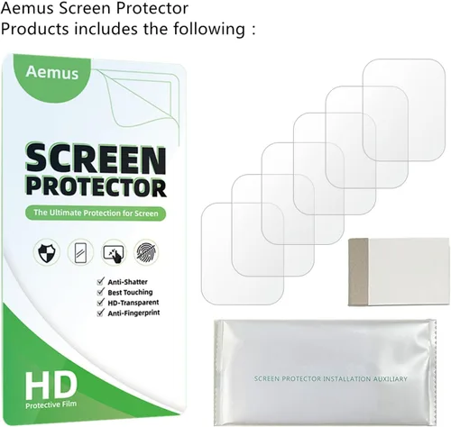 Vista 7 de Protector de pantalla compatible con TOOBUR IDW17 Smart Watch 2.01 (paquete de 6) película suave de TPU transparente, compatible con OCTANDRA