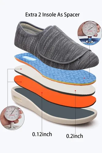 Vista 2 de Women Diabetic Shoes for Elderly Women Wide Shoes Walking Shoes Adjustable Closure Breathable Lightweight Non Slip Sneakers for Swollen Feet Edema