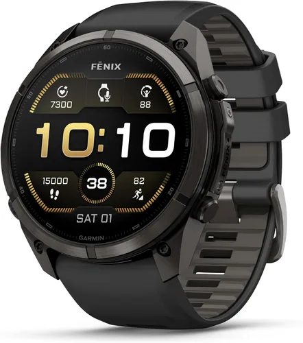 Vista 21 de Garmin fēnix® 9 Pro, titanio, 1.850 in, naranja otoño/naranja chispa