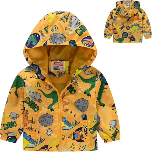 Vista 3 de Abrigos de invierno para niñas pequeñas 2 años diseño de dinosaurio arcoíris arcoíris para niñas pequeñas abrigo largo de invierno