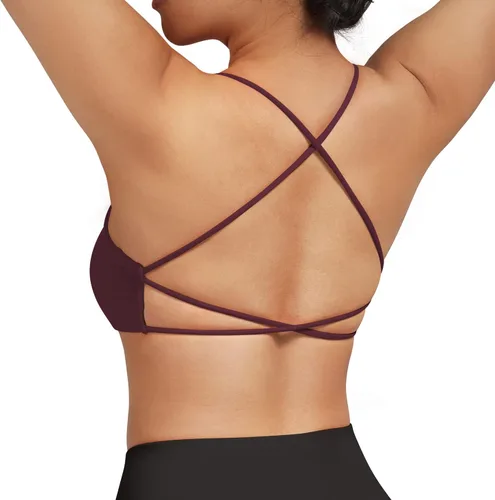 Vista 4 de DOULAFASS Sujetadores deportivos para mujer, con tirantes, sexy, lindo, espalda cruzada, soporte ligero, para entrenamiento, yoga, con copas