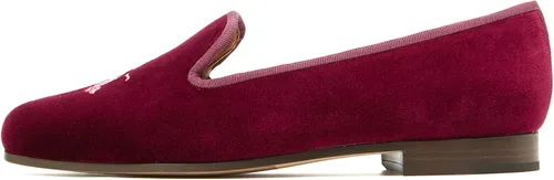 Vista 3 de Journey West Mocasines planos de terciopelo para mujer con bordado para fumar