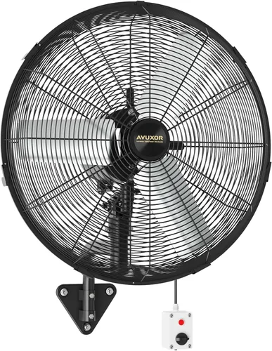 Vista 9 de Ventilador industrial de montaje en pared de 24" con control remoto, motor de CC sin escobillas