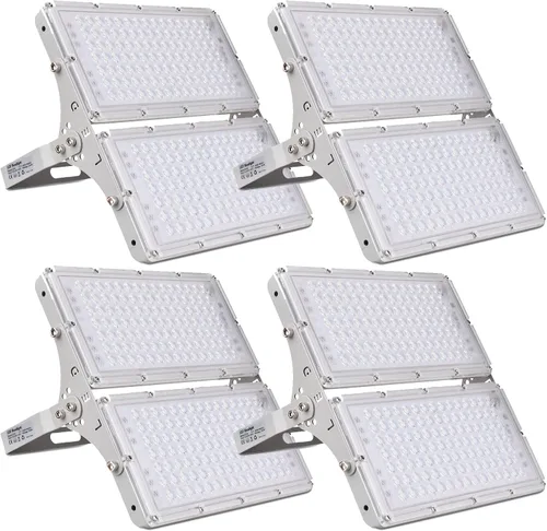 Vista 20 de papasbox Luz de inundación LED de 100 W para exteriores, luces de seguridad para exteriores de 8000 lúmenes, luces LED blancas cálidas de 3000 K