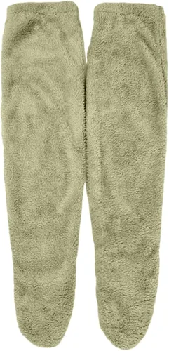 Vista 4 de Calcetines de peluche para piernas por encima de la rodilla, pantuflas de felpa mullida, medias peludas de piernas largas, calentadores de piernas