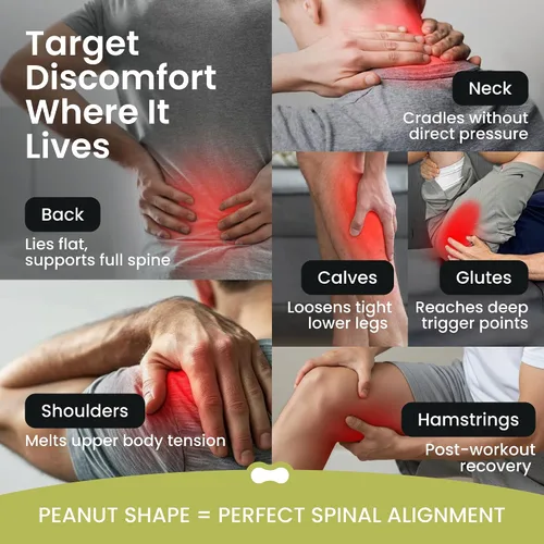 Vista 6 de Pelota de masaje de maní vibrante de 4 velocidades para relajación muscular específica y apoyo de movilidad Rodillo de presión profunda