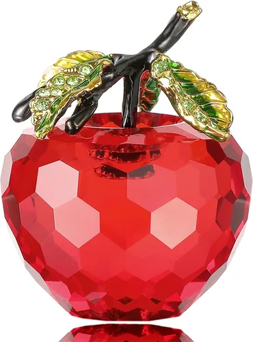 Vista 7 de Figura de manzana de cristal de Vie jeune, pisapapeles de estatua hecha a mano, adorno para decoración del hogar, artesanías de cristal
