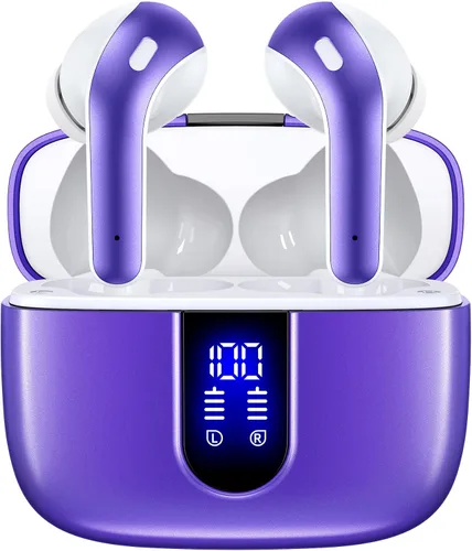 Vista 15 de TAGRY Auriculares Bluetooth Verdaderamente Inalámbricos Auriculares 60H Reproducción Pantalla LED de Energía Audífonos con Estuche de Carga