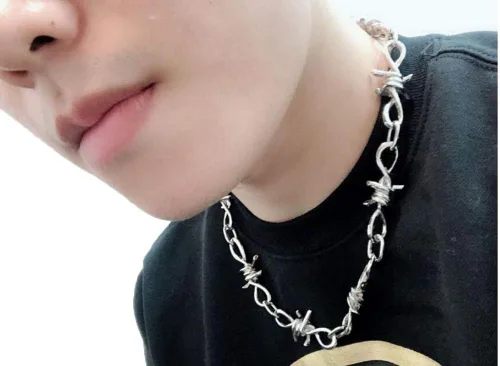 Vista 4 de Eyraevor Gargantilla gótica de hombre y mujer Punk Rock Hip Hop collar cadena