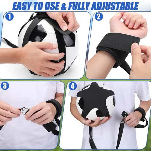 Vista 5 de Football Kick Trainer, Soccer Return Trainer Net Fits Ball Size 3, 4, 5, Hands-Free Soccer Kick Throw Training Aid