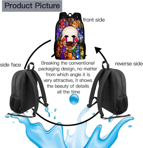 Vista 7 de Cartoon Game Backpack Anime Backpacks 3D Printing Game Backpack Sports Casual Daypacks 17 Inch M-2