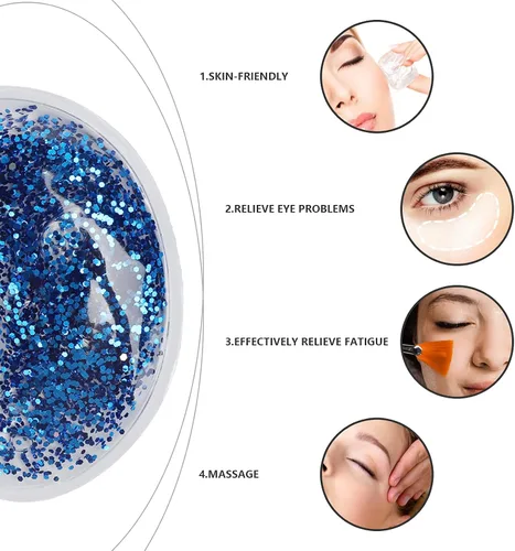Vista 2 de Paquete de hielo de gel para ojos, ojos de gel reutilizable, almohadilla de enfriamiento de ojos, parche para ojos fríos y calientes, parches debajo