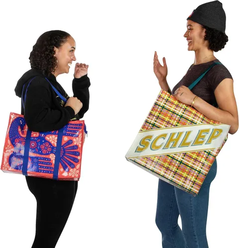 Vista 6 de Blue Q Bolsas de hombro La bolsa de transporte a todas partes con una cremallera fuerte, bolsillo exterior, piso reforzado. 95% Material reciclado