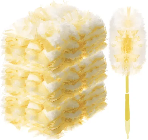 Vista 19 de Vesici 50 piezas de repuesto de plumero compatibles con Swiffer Dusters, repuesto desechable a granel grueso con 1 mango resistente para limpieza