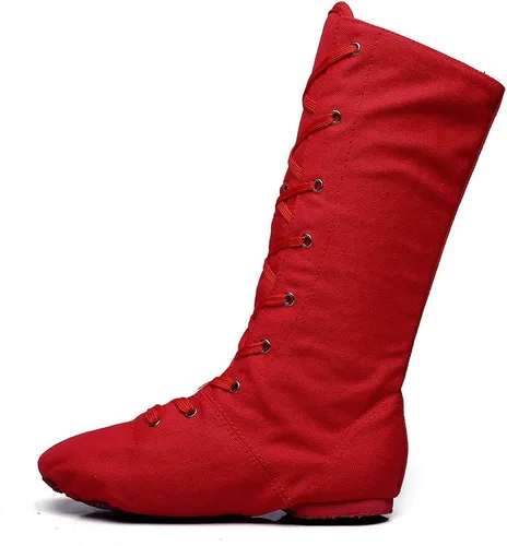 Vista 6 de MSMAX Botas de baile para adultos, zapatillas de ballet de jazz
